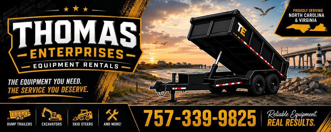 Thomas Enterprises dump trailer at the coast